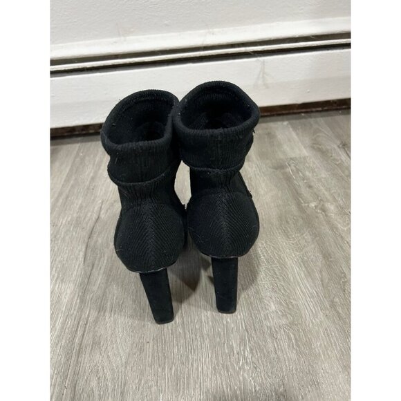 H By Halston Evelyn Sock Boot Ankle Bootie Point Toe Heel Black Women’s Size 7.5 - Picture 4 of 8